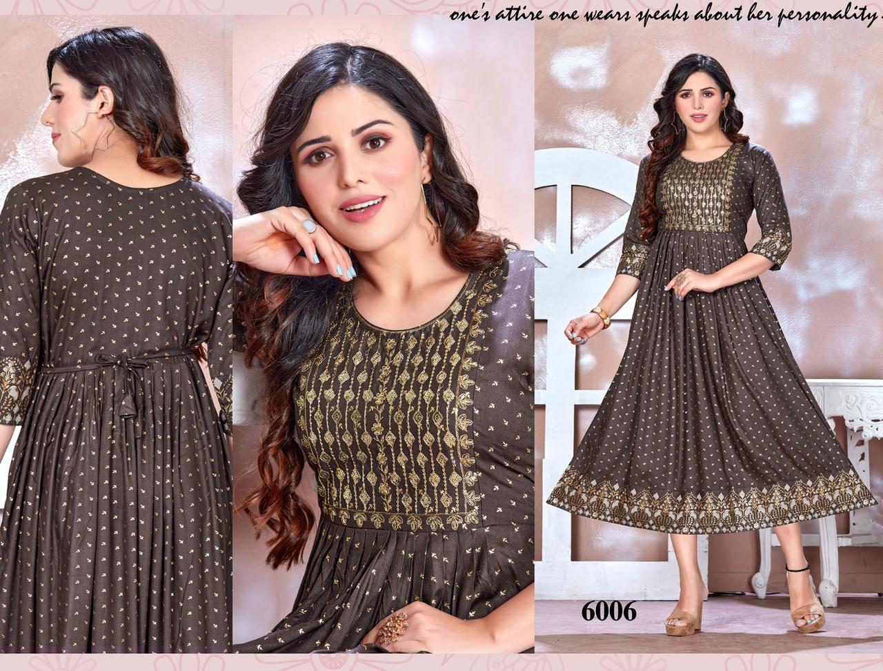 Golden Be Rich 2 Printed Rayon Anarkali Kurtis Catalog
